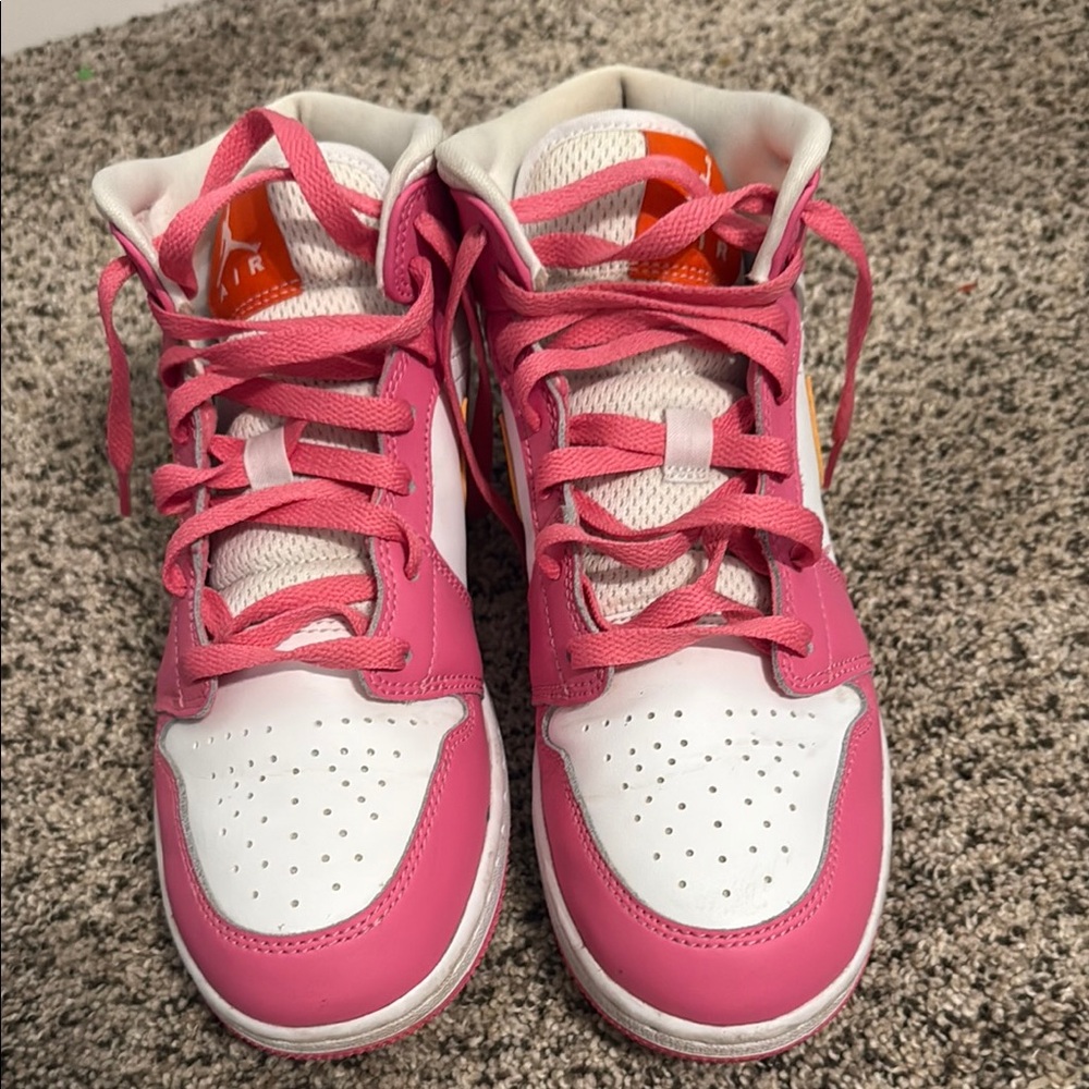 Nike Pink and White High-Top Sneakers
